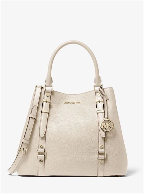 michael kors bedford leather tote blue|Michael Kors pebble leather tote.